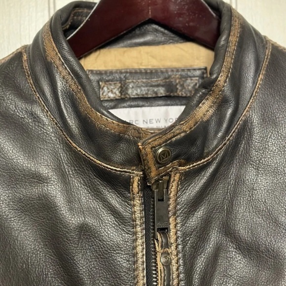 Marc New York Andrew Marc Distressed Heavy Moto genuine leather Jacket. - Picture 5 of 8